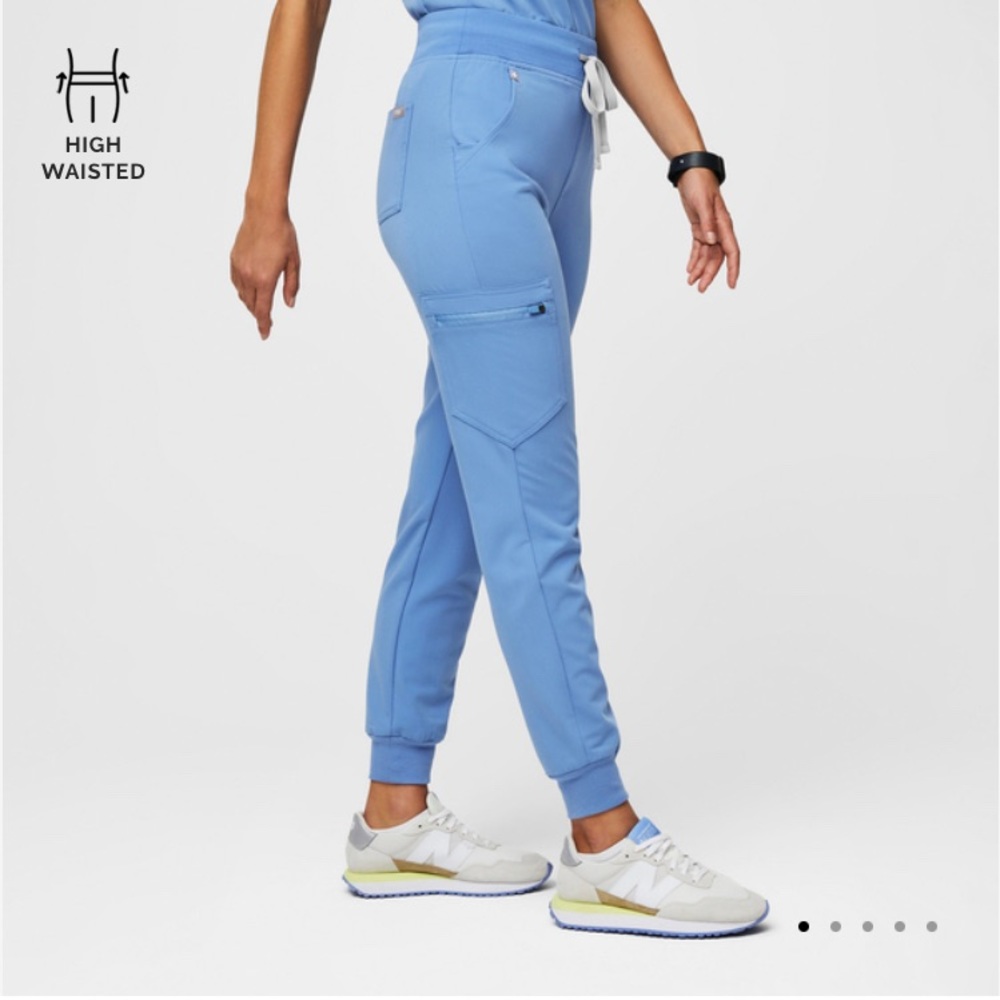 Figs Zamora High-Waisted Ceil Blue Joggers — Size Medium Tall